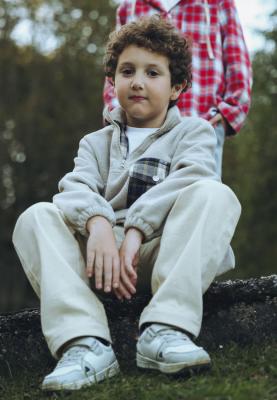 Анорак Уэйн из футера в бежевом цвете